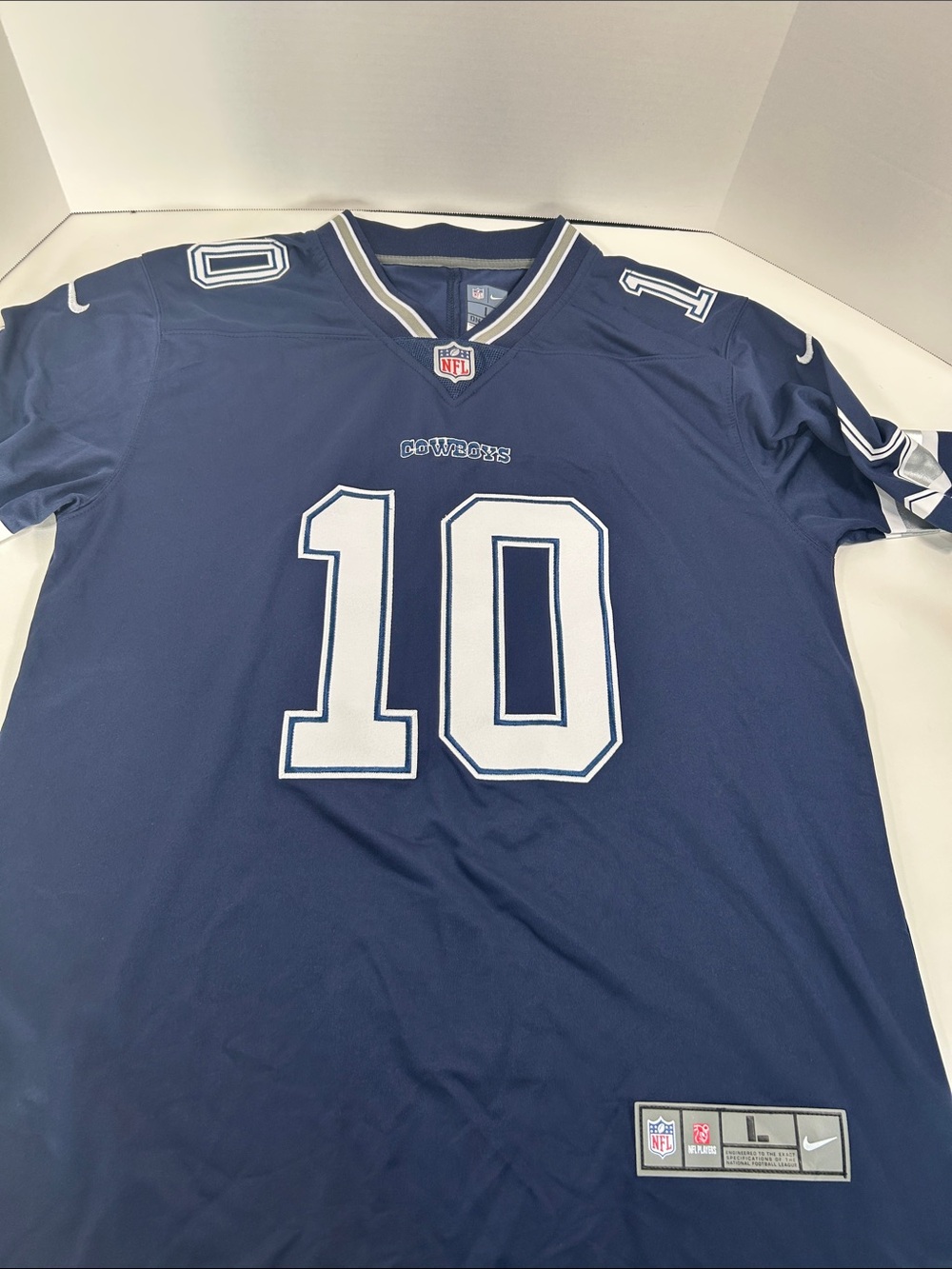 Nike Navy and White #10 Cooper Rush Cowboys Football Jersey
